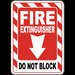 Fire extinguisher do not block sign